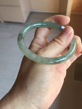 Load image into Gallery viewer, 55mm Certified Type A 100% Natural icy watery light green/dark green/black round cut Jadeite bangle PD109-8541
