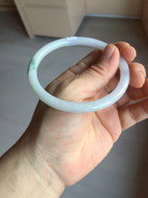 Load image into Gallery viewer, 60.9mm 100% natural Type A light purple white slim round cut jadeite jade bangle BM109-4524
