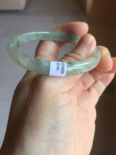 Load image into Gallery viewer, 52mm Certified Type A 100% Natural icy watery light green/dark green/black oval Jadeite bangle PD108-8546
