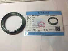 Load image into Gallery viewer, 58.8mm Certified 100% natural Type A dark green/black(绿水墨)  jadeite jade bangle pb55-9772
