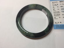 Load image into Gallery viewer, 58.8mm Certified 100% natural Type A dark green/black(绿水墨)  jadeite jade bangle pb55-9772
