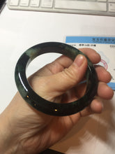 Load image into Gallery viewer, 58.8mm Certified 100% natural Type A dark green/black(绿水墨)  jadeite jade bangle pb55-9772
