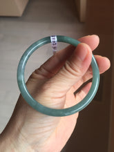 Load image into Gallery viewer, 58.8mm Certified Type A 100% Natural light green/blue/gray Guatemala slim round cut Jadeite bangle BP214-3802
