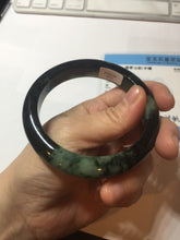 Load image into Gallery viewer, 58.8mm Certified 100% natural Type A dark green/black(绿水墨)  jadeite jade bangle pb55-9772
