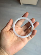 Load image into Gallery viewer, 55.4mm 100% natural Type A light purple white slim round cut jadeite jade bangle BM108-4525
