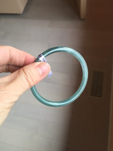Load image into Gallery viewer, 58.8mm Certified Type A 100% Natural light green/blue/gray Guatemala slim round cut Jadeite bangle BP214-3802
