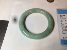 Load image into Gallery viewer, 55mm Certified type A 100% Natural green/white round cut Jadeite bangle BF79-4490
