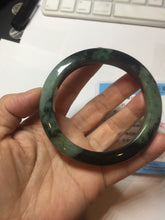 Load image into Gallery viewer, 58.8mm Certified 100% natural Type A dark green/black(绿水墨)  jadeite jade bangle pb55-9772
