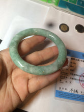 Load image into Gallery viewer, 55mm Certified type A 100% Natural green/white round cut Jadeite bangle BF79-4490
