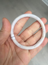 Load image into Gallery viewer, 54.8mm 100% natural Type A light purple white slim round cut jadeite jade bangle BM73
