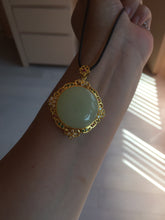 Load image into Gallery viewer, 100% Natural yellow/green Hetian nephrite Jade(和田黄玉) pendant HF84
