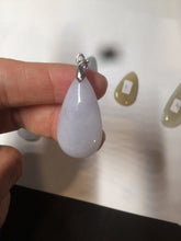 Load image into Gallery viewer, 100% natural icy watery green purple white yellow type A jadeite jade water drop/blessed melon/bamboo pendant necklace group BG45
