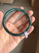 Load image into Gallery viewer, 58.8mm Certified Type A 100% Natural light green/blue/gray Guatemala slim round cut Jadeite bangle BP212-1033
