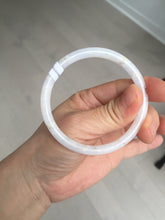 Load image into Gallery viewer, 54.5mm 100% natural Type A light purple white slim round cut jadeite jade bangle BM72
