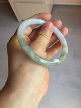 Load image into Gallery viewer, 55mm Certified Type A 100% Natural green white slim round cut Jadeite Jade bangle Y169-3693
