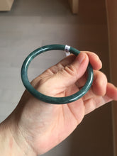 Load image into Gallery viewer, 59mm Certified Type A 100% Natural light green/blue/gray Guatemala slim round cut Jadeite bangle BP211-1014

