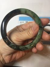 Load image into Gallery viewer, 58.8mm Certified 100% natural Type A sunny green dark green/black(绿水墨)  jadeite jade bangle PB56-9766
