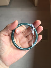 Load image into Gallery viewer, 59mm Certified Type A 100% Natural light green/blue/gray Guatemala slim round cut Jadeite bangle BP211-1014
