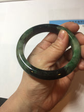 Load image into Gallery viewer, Sold  58.8mm Certified 100% natural Type A sunny green dark green/black(绿水墨)  jadeite jade bangle PB57-9764
