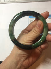 Load image into Gallery viewer, Sold  58.8mm Certified 100% natural Type A sunny green dark green/black(绿水墨)  jadeite jade bangle PB57-9764
