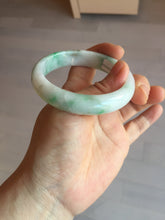 Load image into Gallery viewer, 54mm 100% natural certified sunny green/white (白底青) jadeite jade bangle BL36-5240
