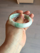 Load image into Gallery viewer, 54mm 100% natural certified sunny green/white (白底青) jadeite jade bangle BL36-5240
