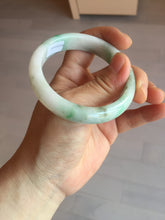 Load image into Gallery viewer, 54mm 100% natural certified sunny green/white (白底青) jadeite jade bangle BL36-5240
