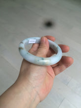 Load image into Gallery viewer, 57.7mm certified Type A 100% Natural light purple/white with green floating flowers Jadeite Jade bangle AY62-0442

