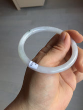 Load image into Gallery viewer, 55.5mm 100% natural Type A icy watery light purple white slim round cut jadeite jade bangle BM106-4527
