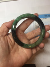 Load image into Gallery viewer, Sold  58.8mm Certified 100% natural Type A sunny green dark green/black(绿水墨)  jadeite jade bangle PB57-9764
