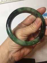 Load image into Gallery viewer, Sold  58.8mm Certified 100% natural Type A sunny green dark green/black(绿水墨)  jadeite jade bangle PB57-9764

