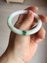 Load image into Gallery viewer, 53.3mm Certified type A 100% Natural sunny green purple white slim round cut Jadeite bangle BN22-9119
