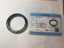 Load image into Gallery viewer, 58.8mm Certified 100% natural Type A sunny green dark green/black(绿水墨)  jadeite jade bangle PB58-9774
