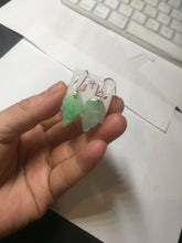 Load image into Gallery viewer, 100% natural type A sunny green jadeite jade leaf earring PC25-4
