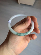 Load image into Gallery viewer, 55.6mm 100% natural Type A light green white slim round cut jadeite jade bangle BM105-4529
