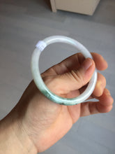 Load image into Gallery viewer, 55.6mm 100% natural Type A light green white slim round cut jadeite jade bangle BM105-4529
