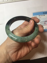 Load image into Gallery viewer, 58.8mm Certified 100% natural Type A sunny green dark green/black(绿水墨)  jadeite jade bangle PB58-9774

