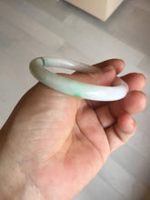 Load image into Gallery viewer, 53.3mm Certified type A 100% Natural sunny green purple white slim round cut Jadeite bangle BN22-9119
