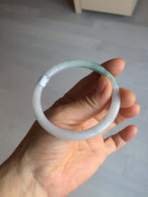 Load image into Gallery viewer, 55.6mm 100% natural Type A light green white slim round cut jadeite jade bangle BM105-4529
