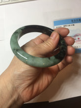 Load image into Gallery viewer, 58.8mm Certified 100% natural Type A sunny green dark green/black(绿水墨)  jadeite jade bangle PB58-9774
