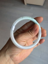 Load image into Gallery viewer, 55.6mm 100% natural Type A light green white slim round cut jadeite jade bangle BM105-4529
