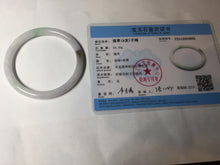 Load image into Gallery viewer, 55.8mm certified 100% natural white sunny green purple slim round cut jadeite jade bangle BL90-4666
