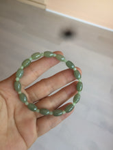 Load image into Gallery viewer, 100% natural  type A oily dark green olive +round jadeite jade bead  bracelet AT91
