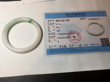 Load image into Gallery viewer, 53.3mm Certified type A 100% Natural sunny green purple white slim round cut Jadeite bangle BN22-9119
