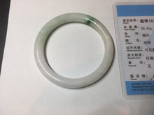 Load image into Gallery viewer, 53.3mm Certified type A 100% Natural sunny green purple white slim round cut Jadeite bangle BN22-9119
