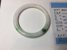 Load image into Gallery viewer, 53.3mm Certified type A 100% Natural sunny green purple white slim round cut Jadeite bangle BN22-9119
