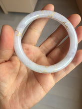 Load image into Gallery viewer, 56mm 100% Natural type A light purple white carved and golden-painted round cut Jadeite Jade bangle PA175-9116

