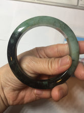 Load image into Gallery viewer, 58.8mm Certified 100% natural Type A sunny green dark green/black(绿水墨)  jadeite jade bangle PB58-9774
