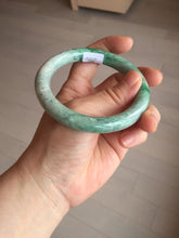 Load image into Gallery viewer, 58.2mm certified Type A 100% Natural sunny green round cut Jadeite Jade bangle BS87-9880
