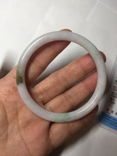 Load image into Gallery viewer, 55.8mm certified 100% natural white sunny green purple slim round cut jadeite jade bangle BL90-4666
